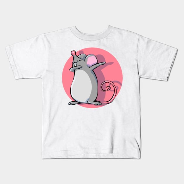 Funny Dabbing Dancing mouse Pet Kids T-Shirt by PhantomDesign